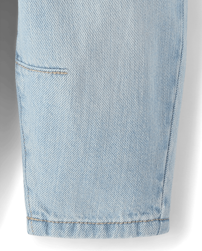 Toddler Girls Heart Patch Pocket Barrel Jeans