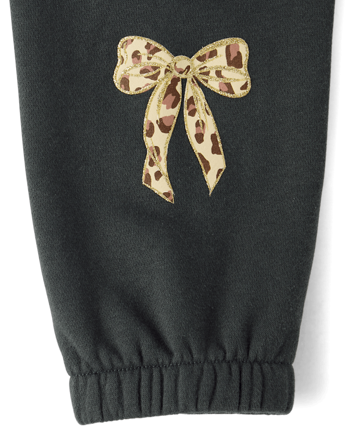 Toddler Girls Embellished Premium Fleece Jogger Pants