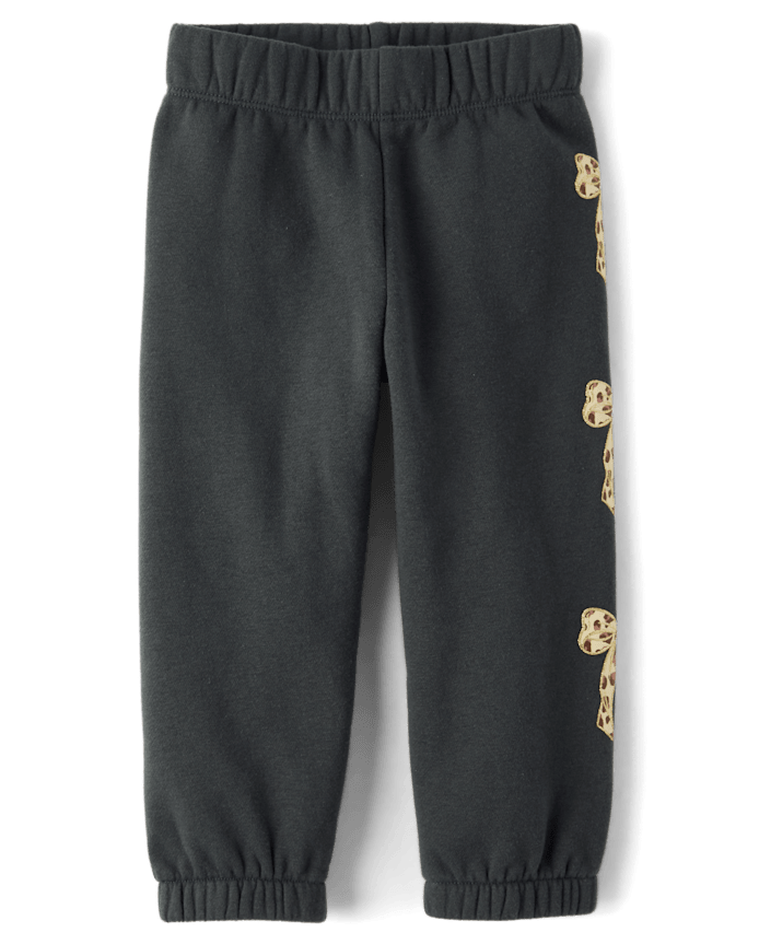 Toddler Girls Embellished Premium Fleece Jogger Pants