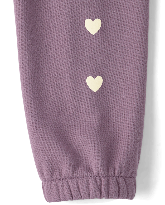 Toddler Girls Embellished Premium Fleece Jogger Pants