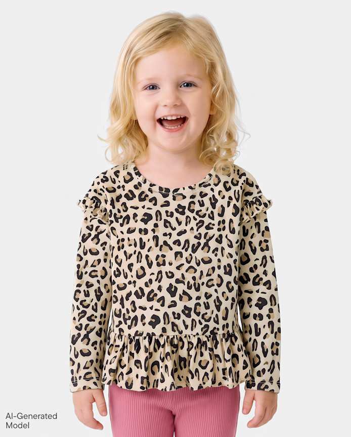 Toddler Girls Print Peplum Top