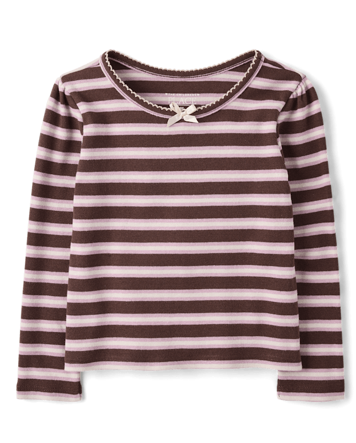 Toddler Girls Striped Ribbed Top
