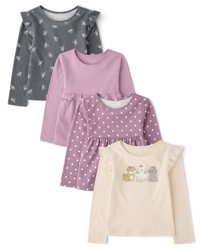 Toddler Girls Flutter Top 4-Pack