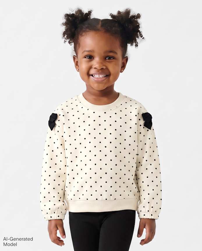 Toddler Girls Polka Dot Bow 2-Piece Outfit Set