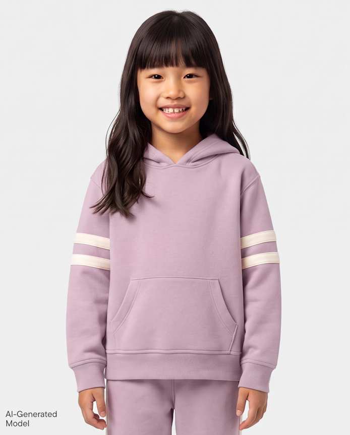Girls Varsity Stripe Premium Fleece Hoodie