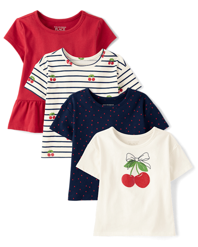 Toddler Girls Cherry Top 4-Pack