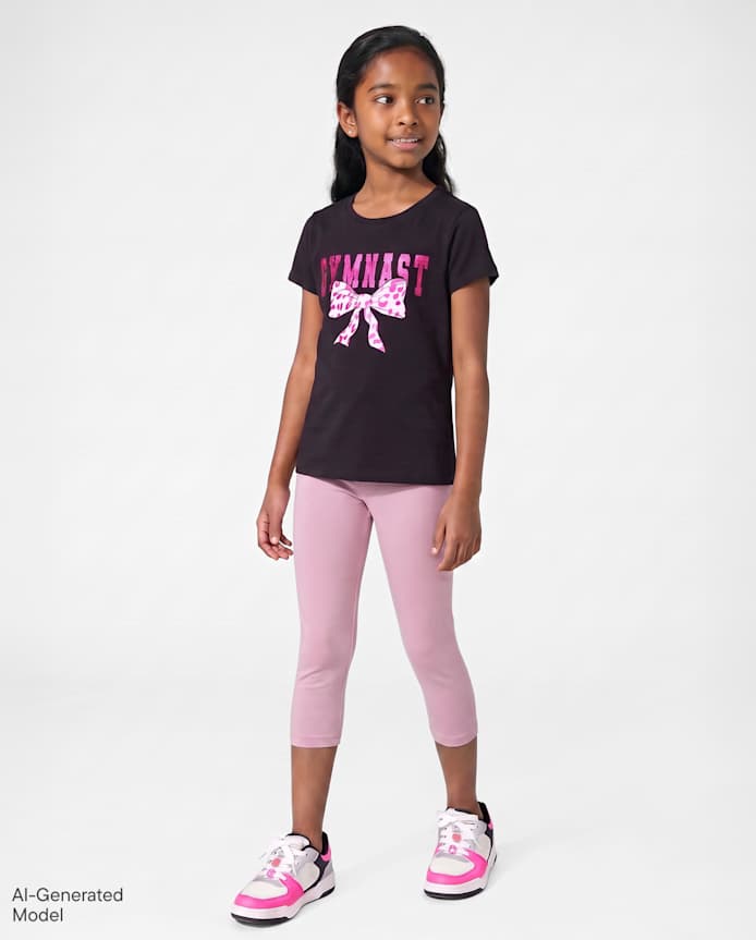 Girls Foldover Capri Leggings