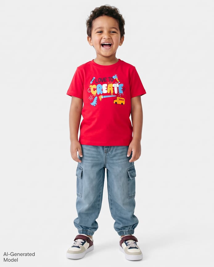 Baby And Toddler Boys Baggy Pull On Cargo Barrel Jeans
