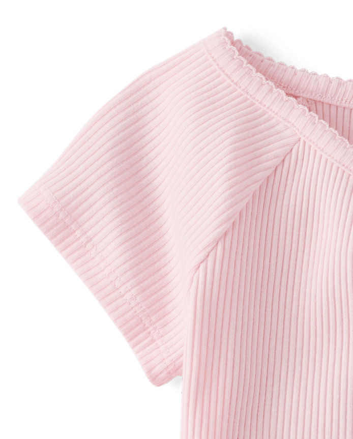 Girls V-Neck Ribbed Cinched Top