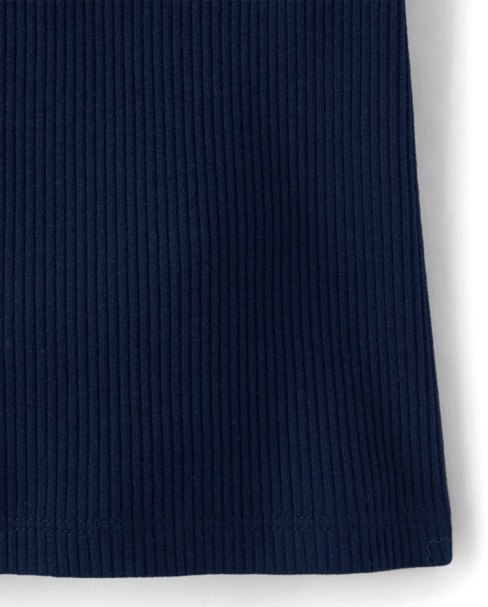 Girls V-Neck Ribbed Cinched Top