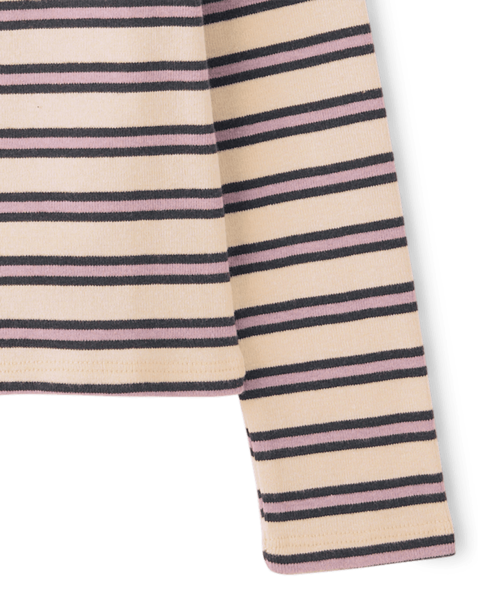 Girls Striped Embellished Top