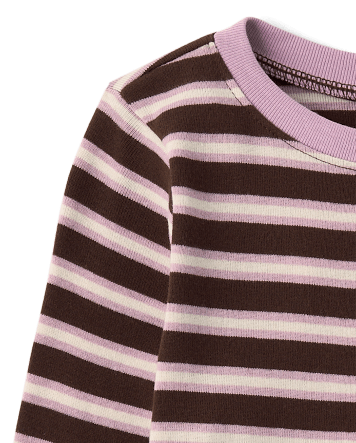 Girls Striped Embellished Top