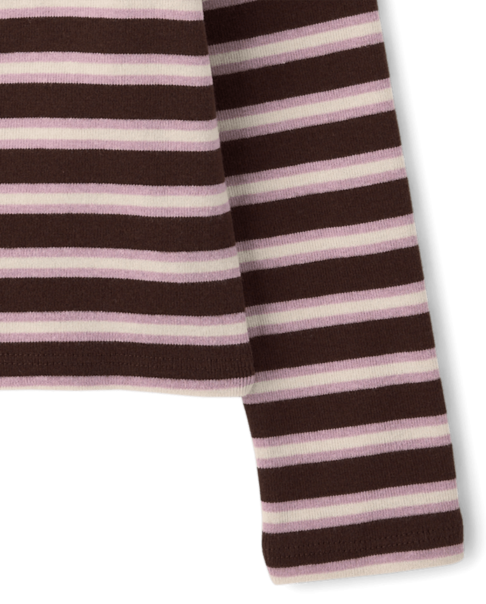 Girls Striped Embellished Top