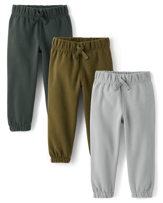Baby And Toddler Boys Premium Fleece Jogger Pants 3-Pack
