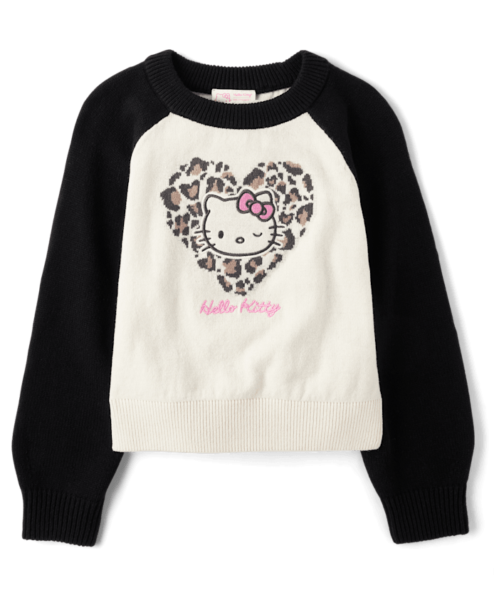 Girls Hello Kitty® Embroidered Colorblock Sweater