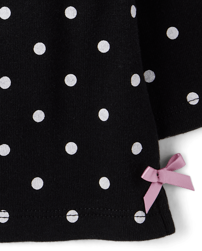 Girls Hello Kitty® Puff Print Polka Dot Elbow Sleeve Top