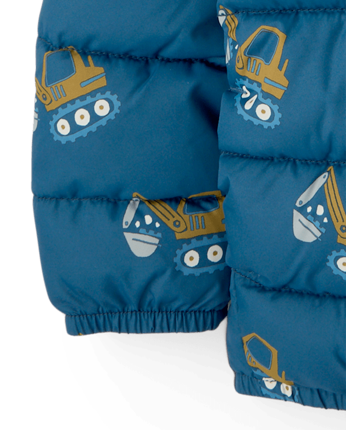 Toddler Boys Print Hooded Puffer Jacket