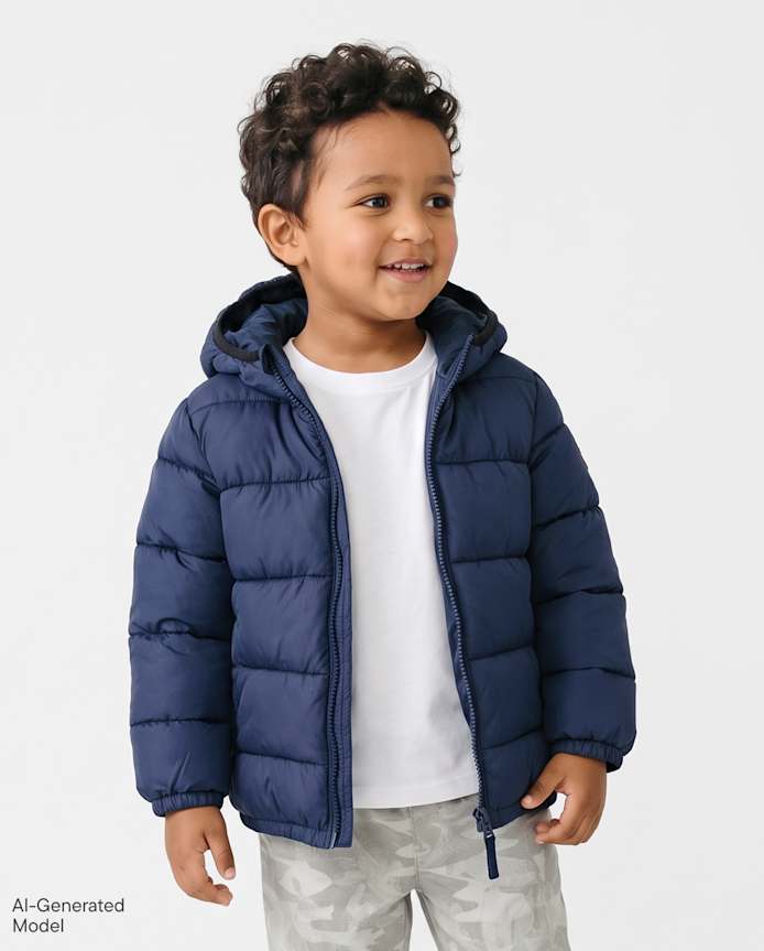 Toddler Boys Hooded Puffer Jacket