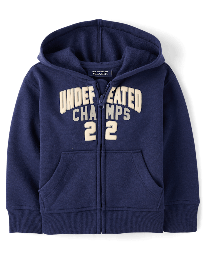 Sweat à capuche zippé en polaire premium style universitaire pour bébés et petits garçons