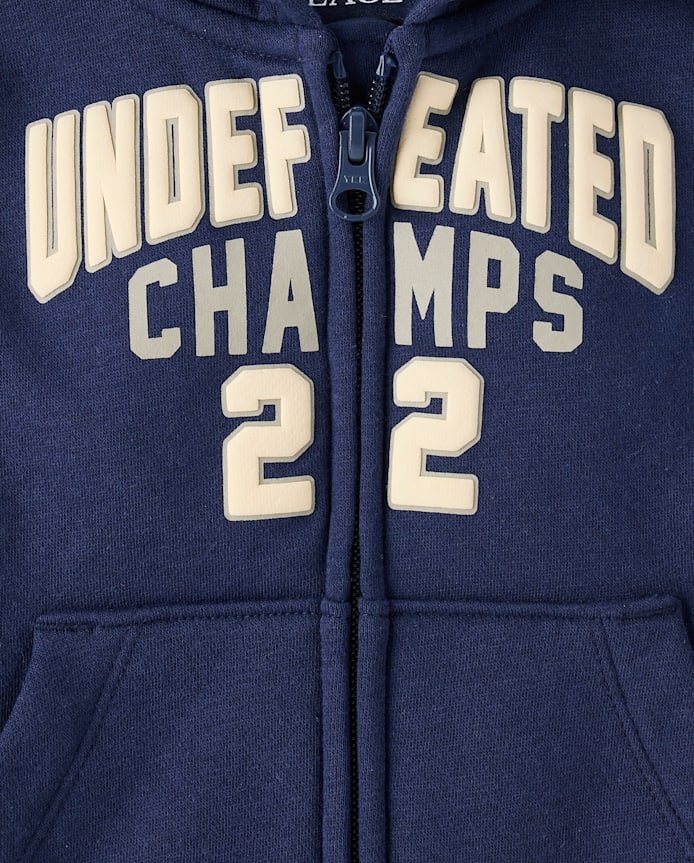 Sweat à capuche zippé en polaire premium style universitaire pour bébés et petits garçons