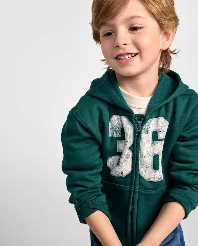 Baby And Toddler Boys Varsity Premium Fleece Zip Up Hoodie