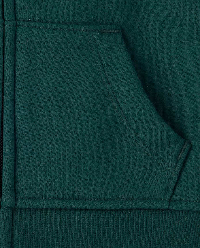 Sweat à capuche zippé en polaire premium style universitaire pour bébés et petits garçons