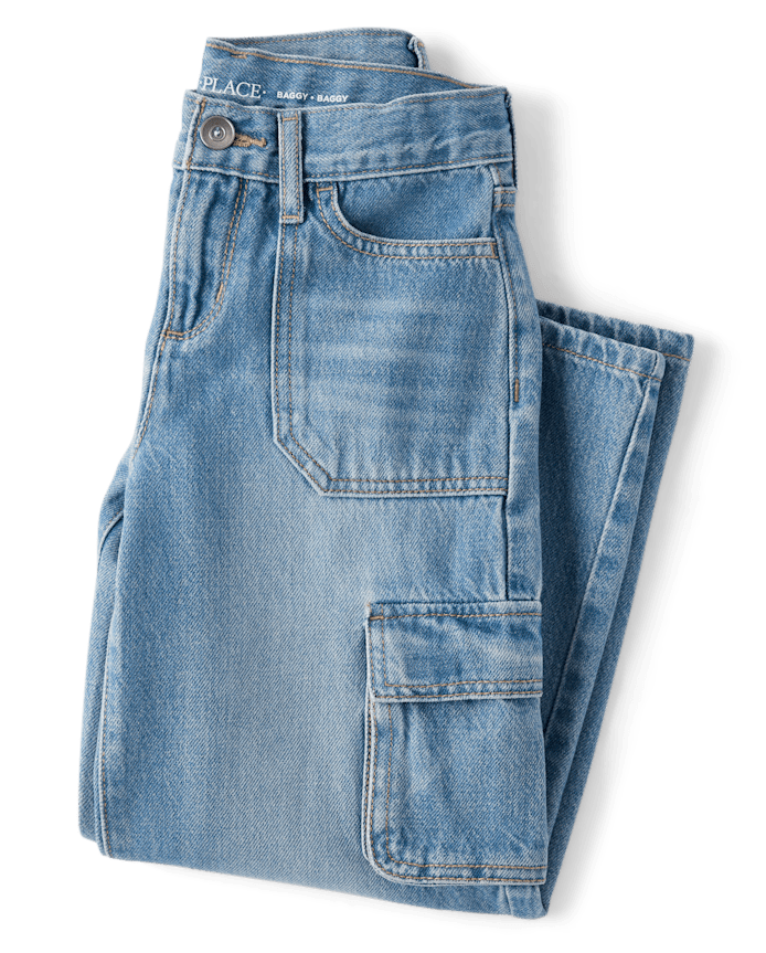 Girls Baggy Cargo Jeans