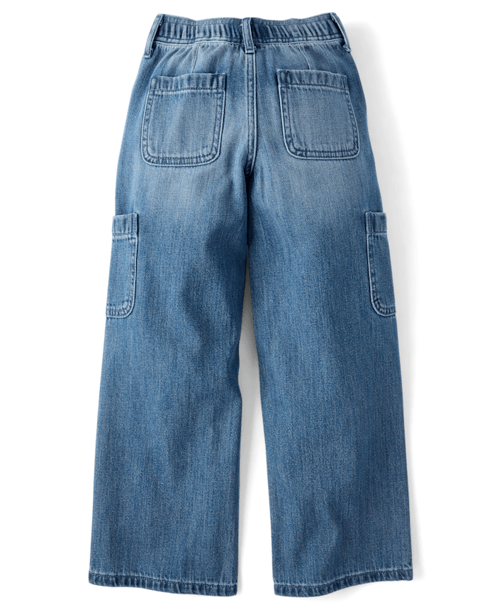 Girls Pull On Baggy Cargo Jeans