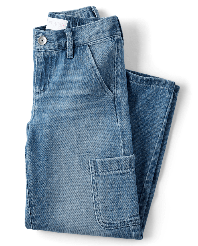 Girls Pull On Baggy Cargo Jeans