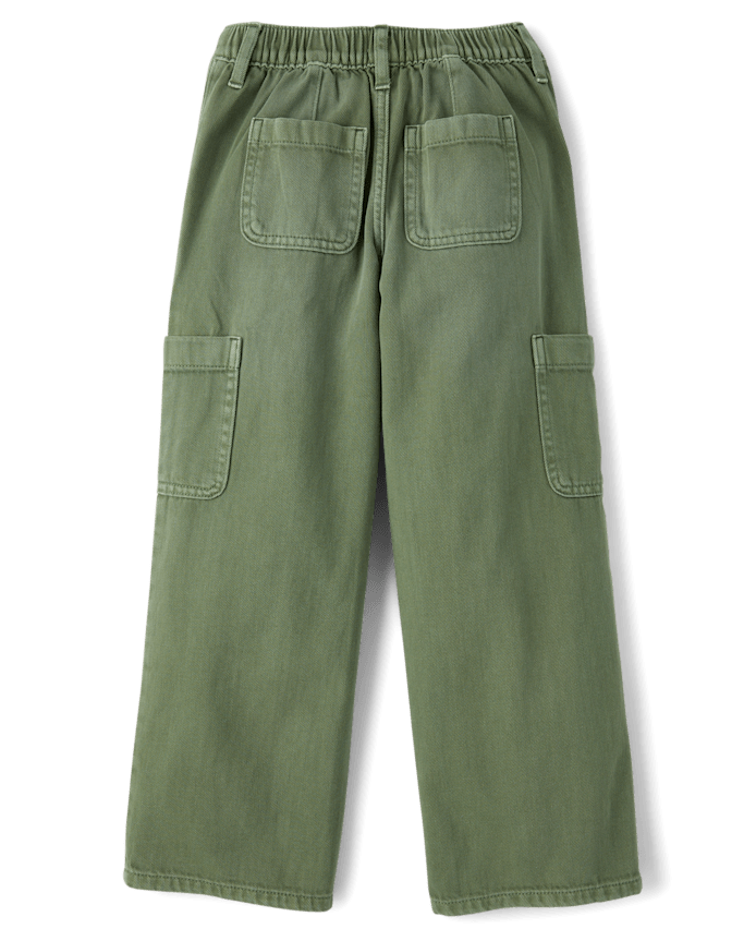 Jeans cargo amples teints en pièce pour filles