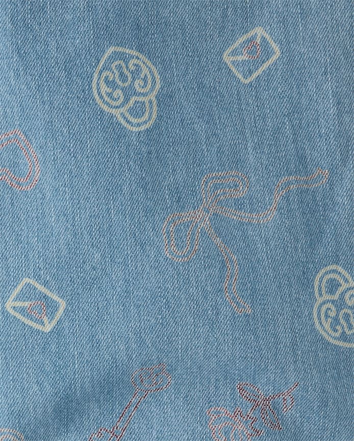 Girls Doodle Wide Leg Jeans