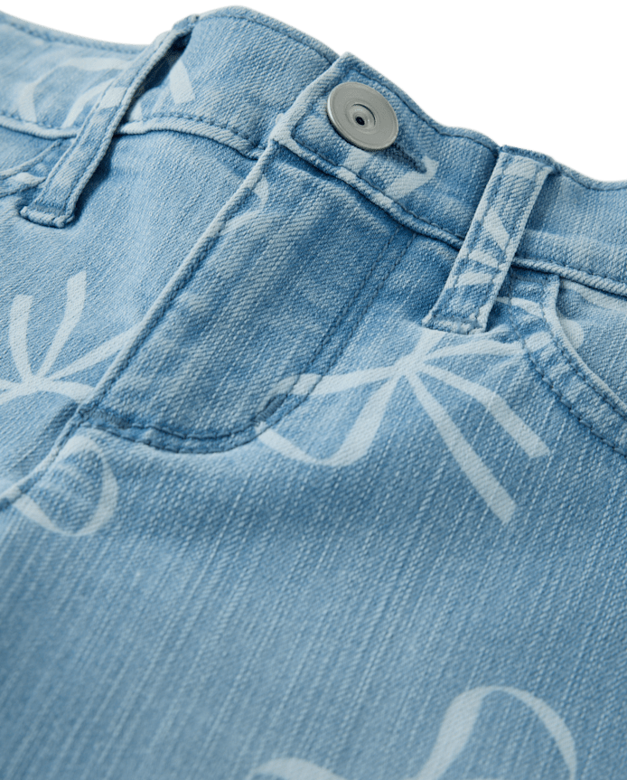 Girls Bow Pencil Jeans