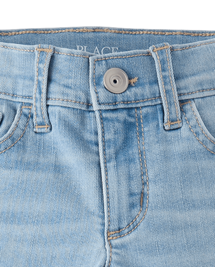 Girls Rhinestone Heart Flare Jeans
