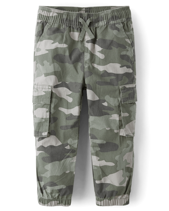 Baby And Toddler Boys Camo Poplin Cargo Jogger Pants