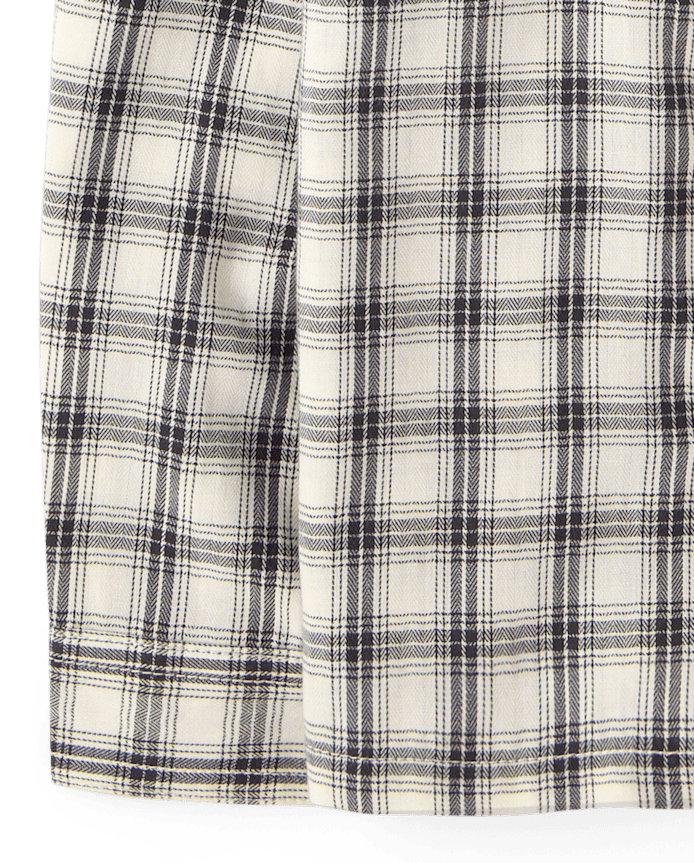 Baby And Toddler Boys Plaid Textured Poplin Button Up Shirt