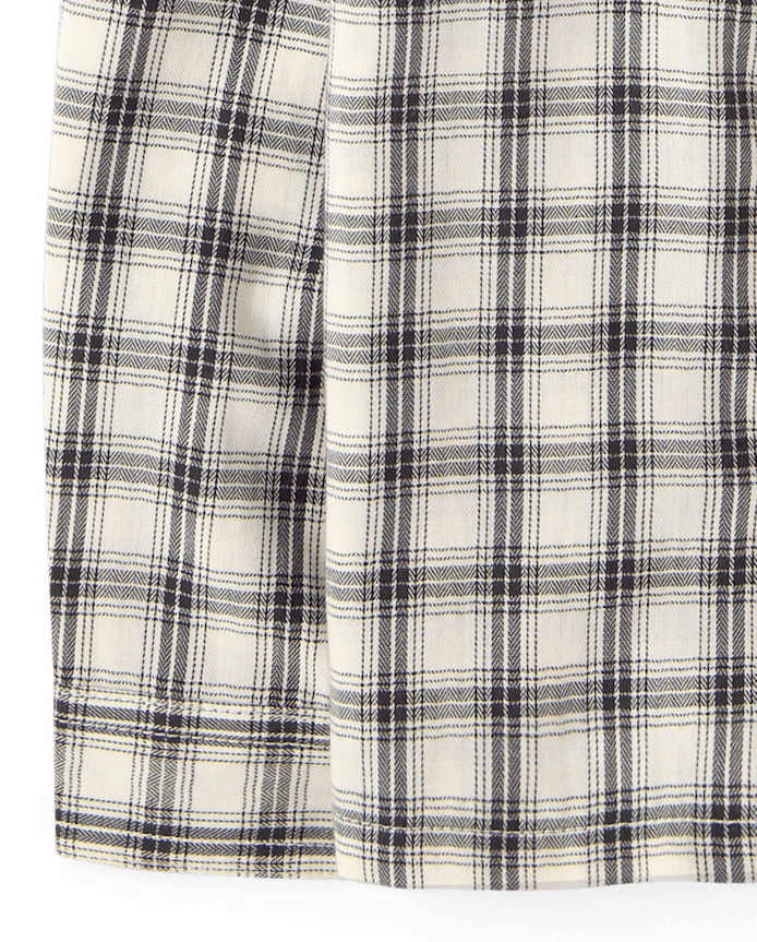 Baby And Toddler Boys Plaid Textured Poplin Button Up Shirt