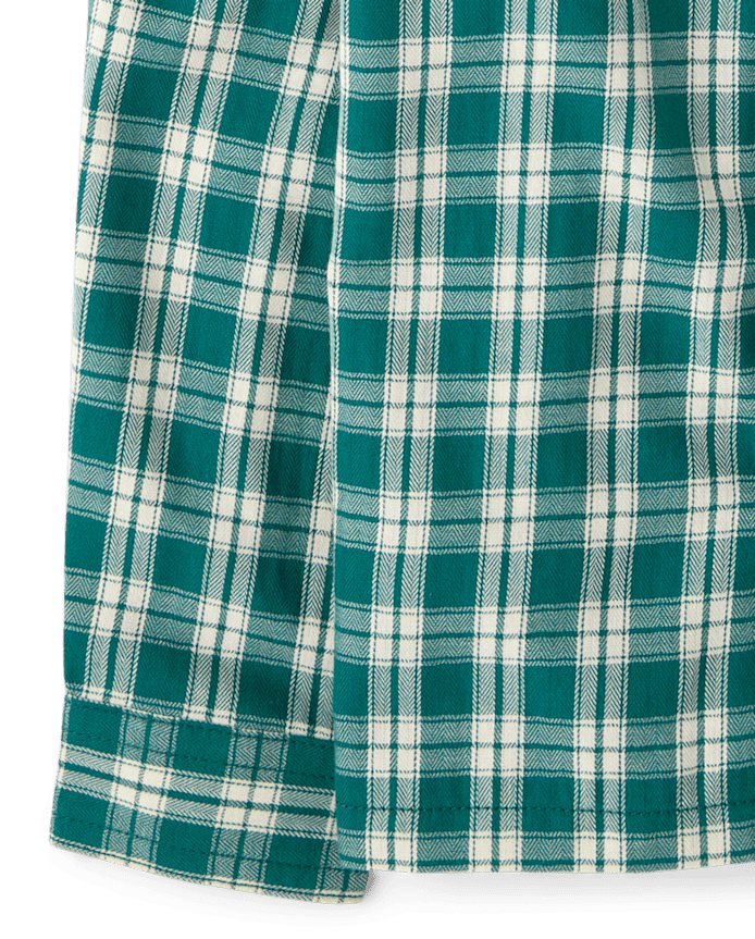 Baby And Toddler Boys Plaid Textured Poplin Button Up Shirt