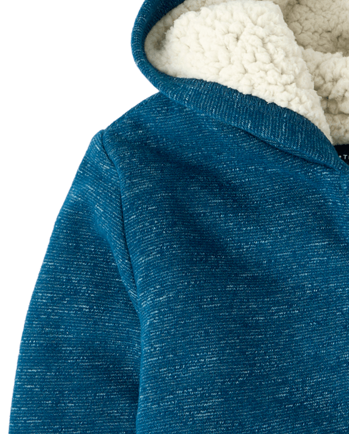 Baby And Toddler Boys Fleece Sherpa Lined Zip Up Hoodie