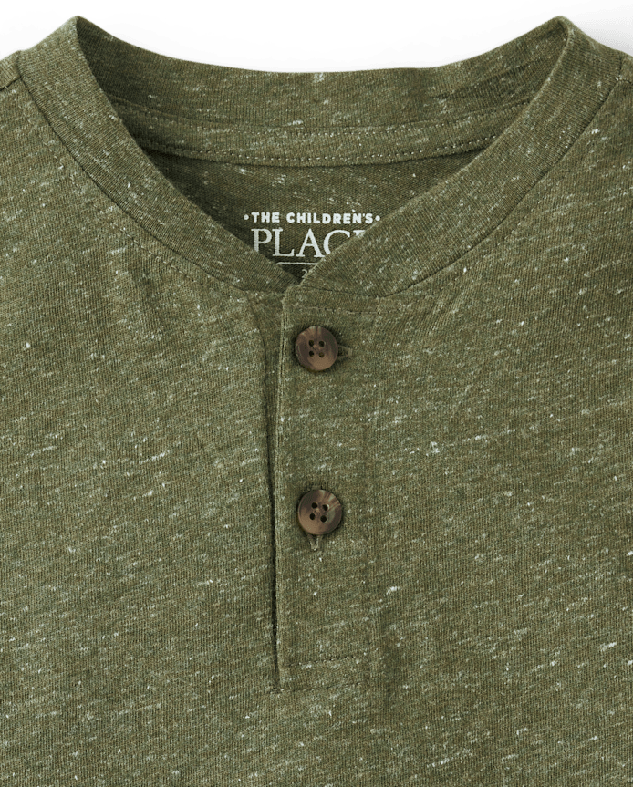 Baby And Toddler Boys Marled Henley Top
