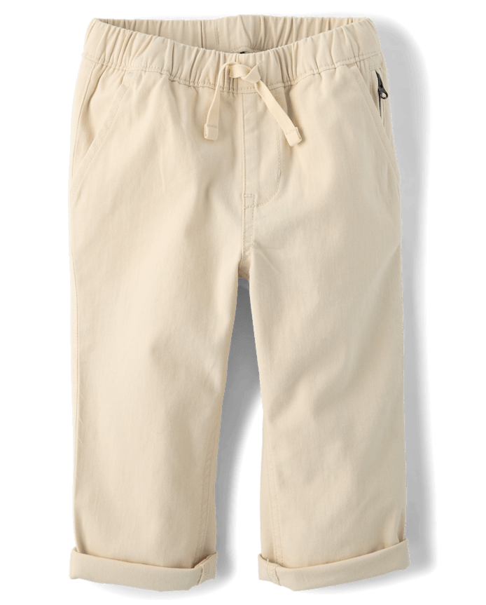 Baby And Toddler Boys Roll Cuff Pull On Chino Pants