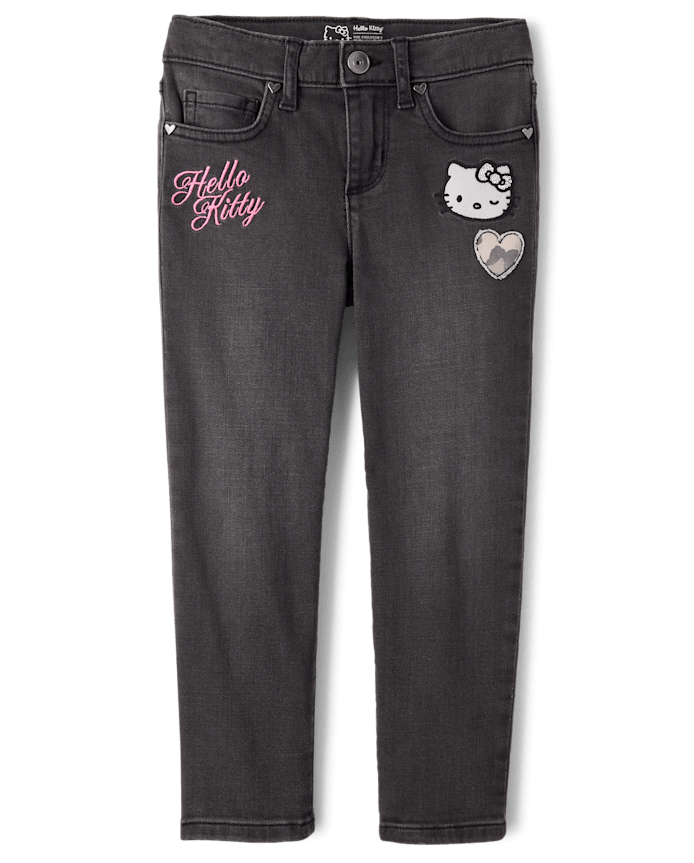 Girls Hello Kitty® Embroidered Pencil Jeans