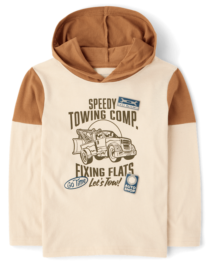 Baby And Toddler Boys Graphic Hooded Top
