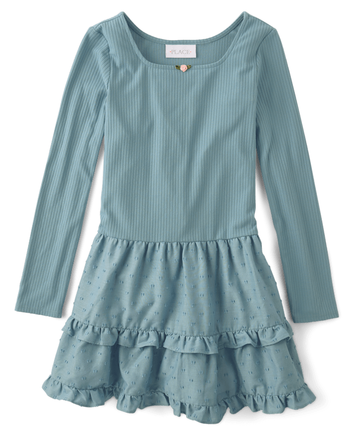 Girls Tiered Drop Waist Dress