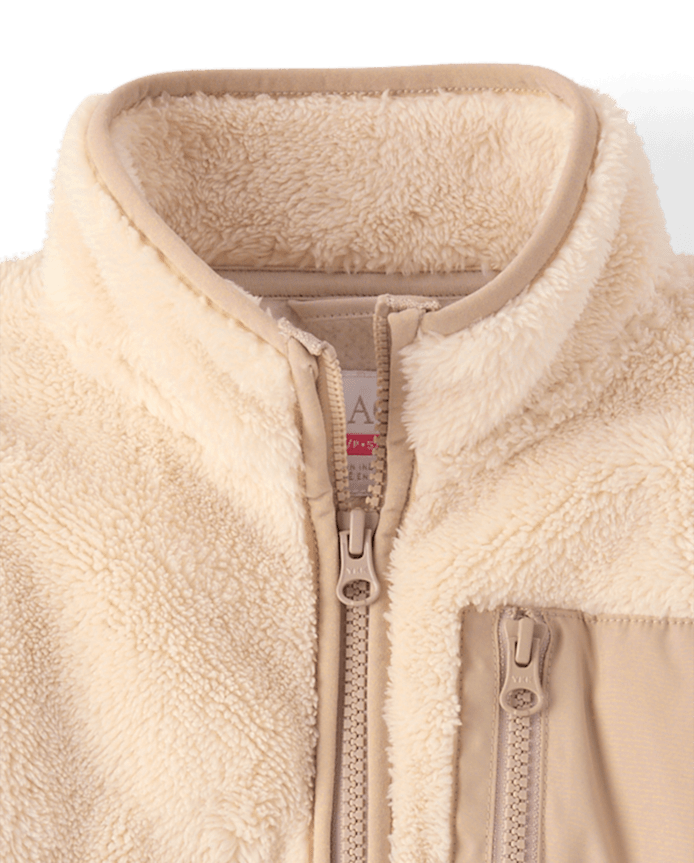 Girls Sherpa Zip Up Jacket