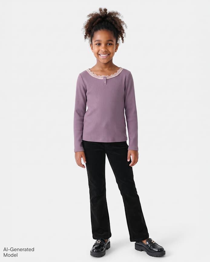 Girls Low Rise Corduroy Bootcut Pants