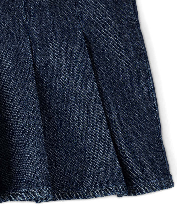 Girls Denim Pleated Skort