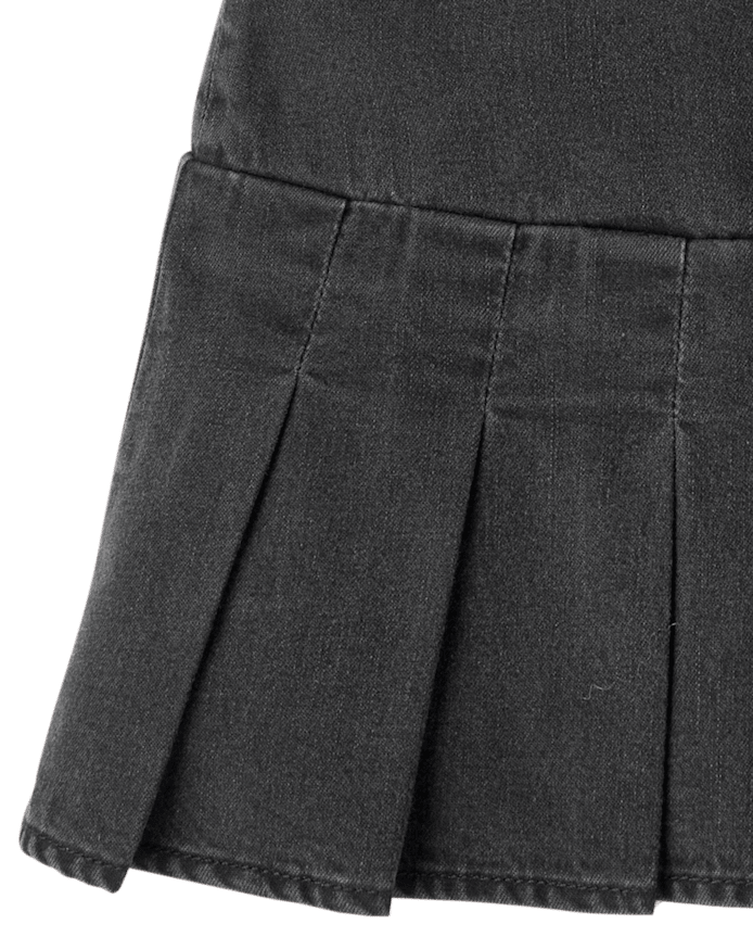 Girls Denim Pleated Skort