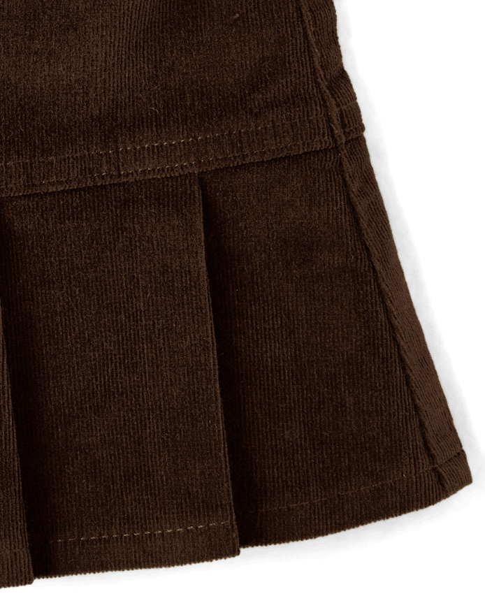 Girls Pleated Corduroy Skort