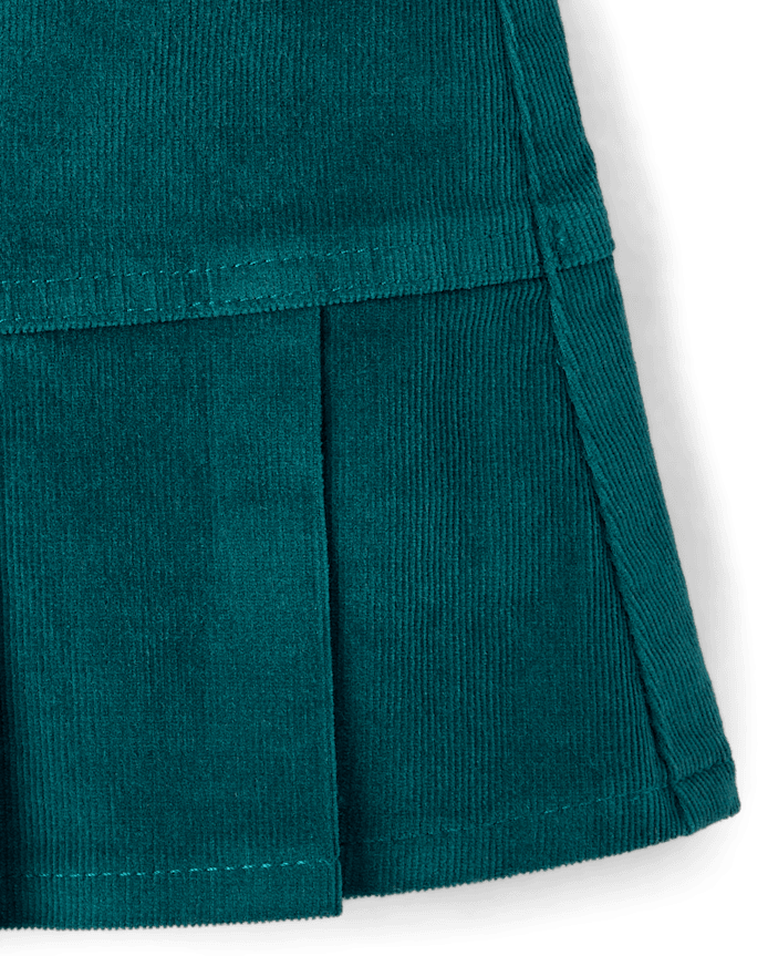 Girls Pleated Corduroy Skort