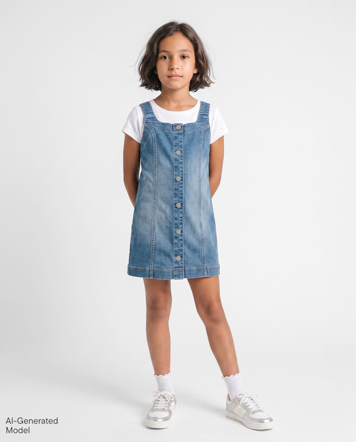 Girls Denim Shift Dress